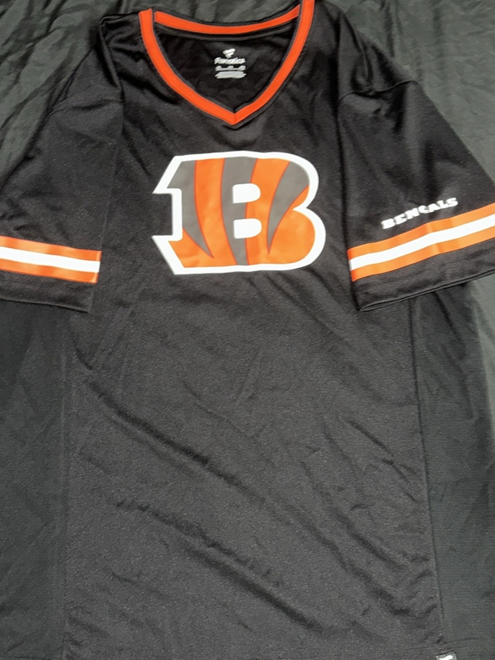 Fanatics Black and Orange Men's NFL Bengals V-Neck Jersey